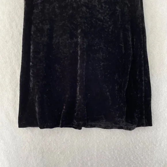 Betsy Johnson Dress Women's Sz S Black Fit &amp; Flare Round Neck Stretch Velvet
