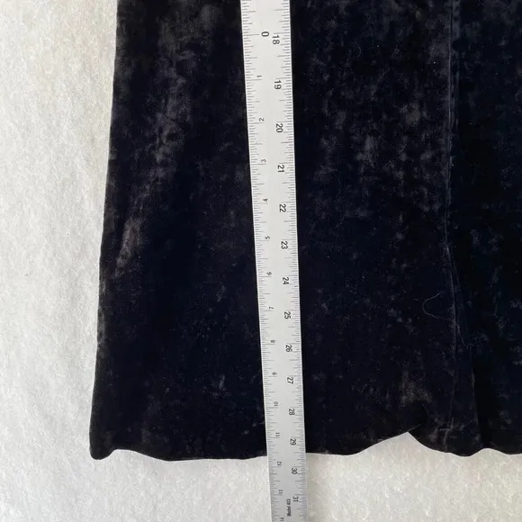 Betsy Johnson Dress Women's Sz S Black Fit &amp; Flare Round Neck Stretch Velvet