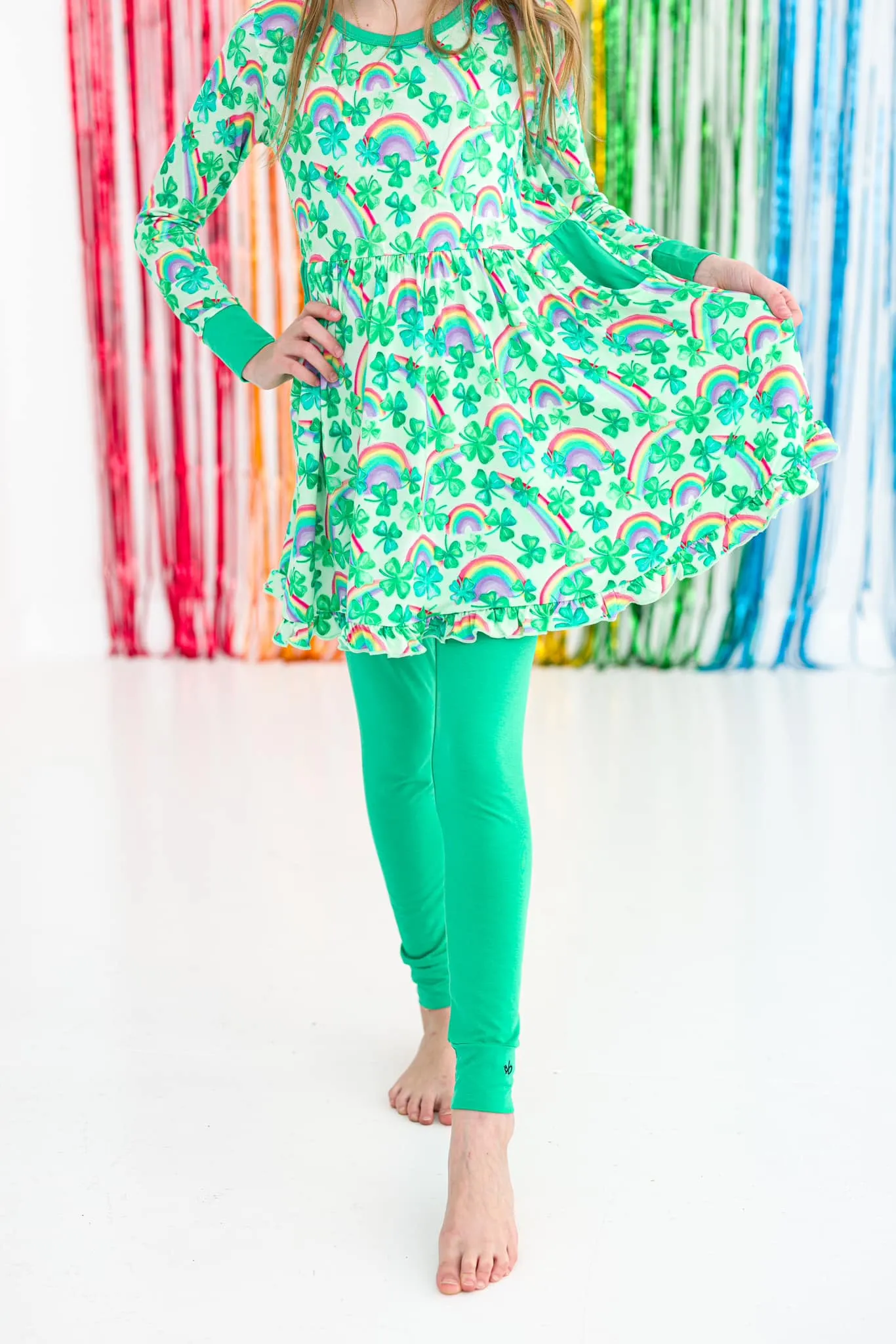 Birdie Bean Murphy St. Patrick's Day Rainbow Birdie Peplum Set