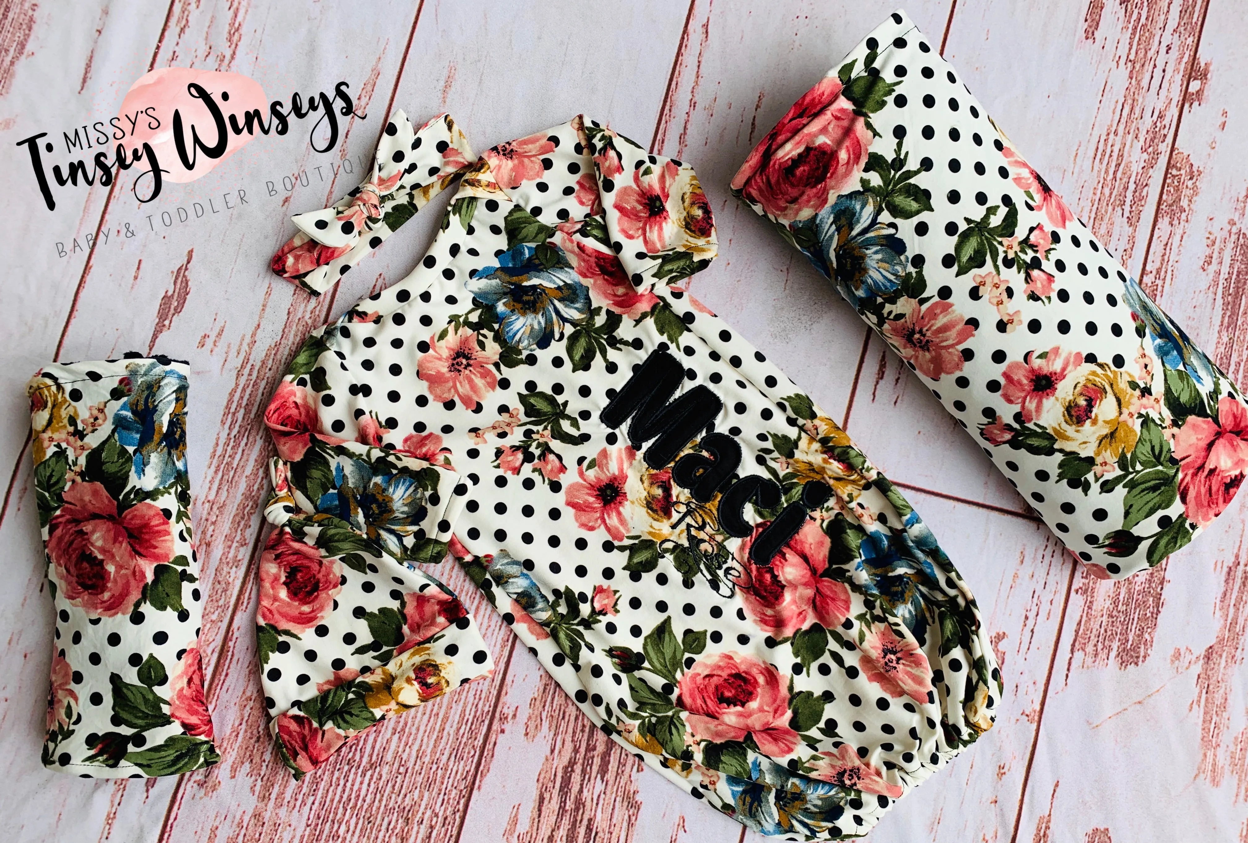 Black & White Polka Dot Coming Home Set
