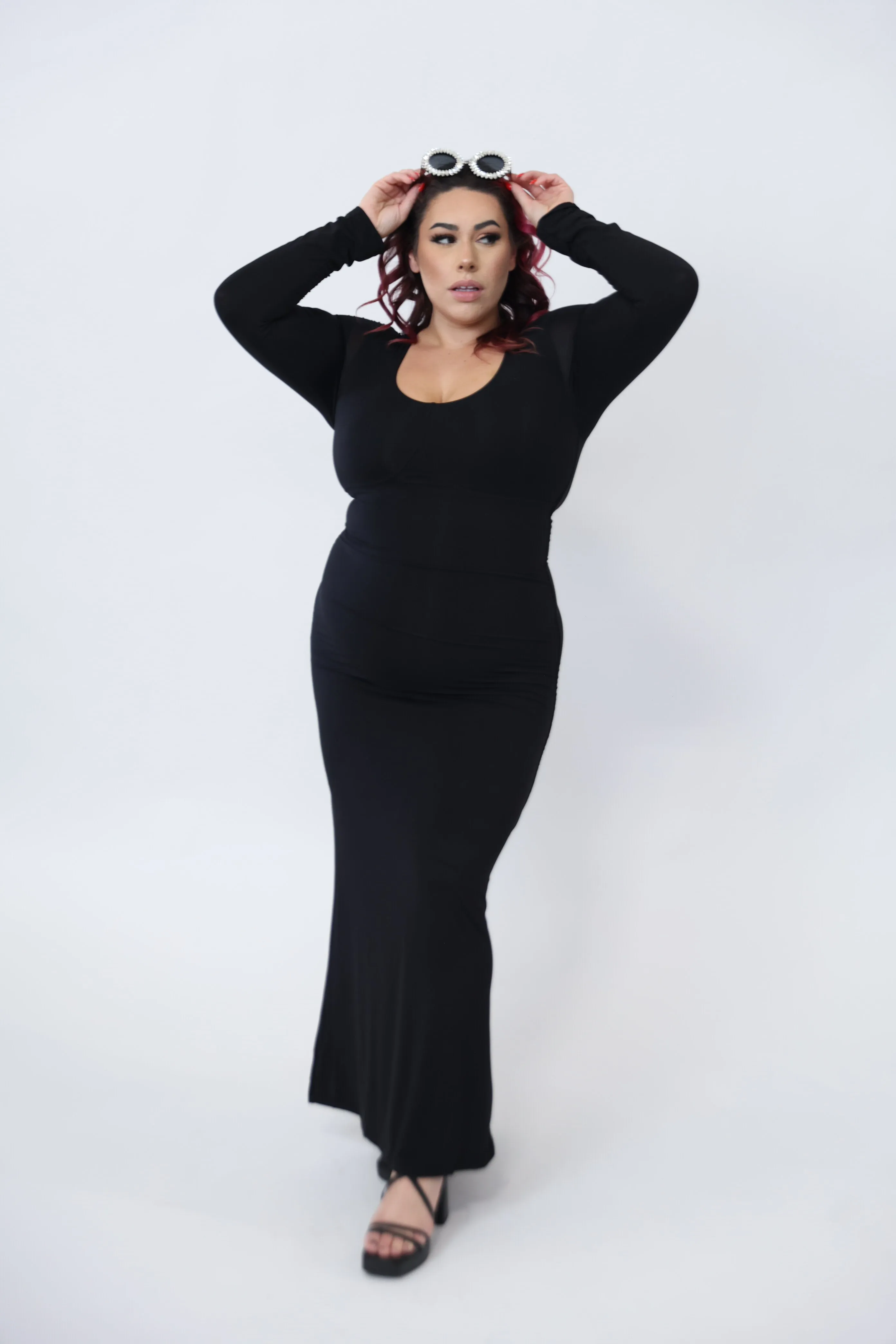 Black BodyCon Long Sleeve Dress