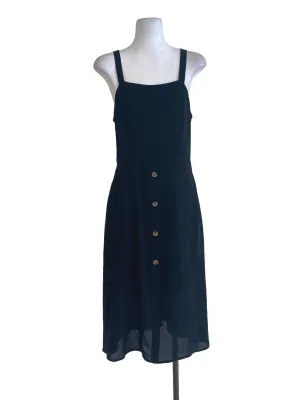 Black Button Empire Dress
