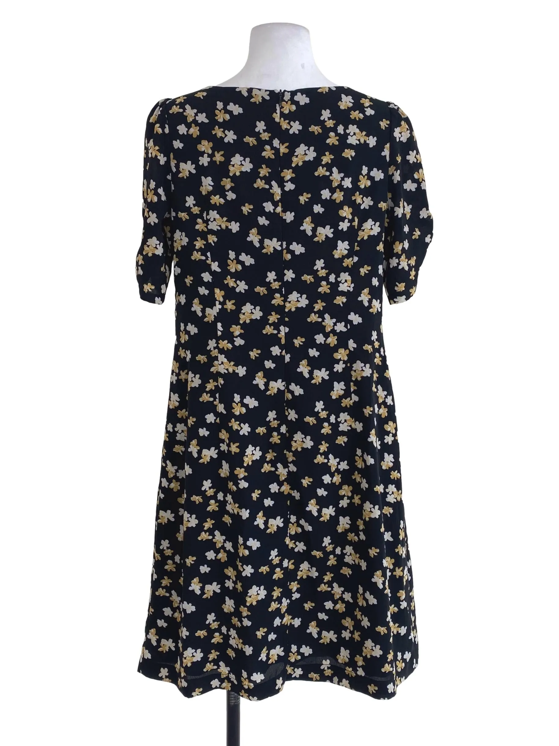 Black Floral Empire Dress