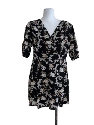 Black Floral Empire Dress