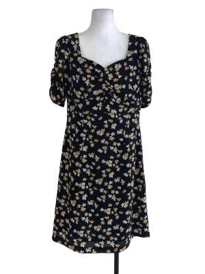 Black Floral Empire Dress