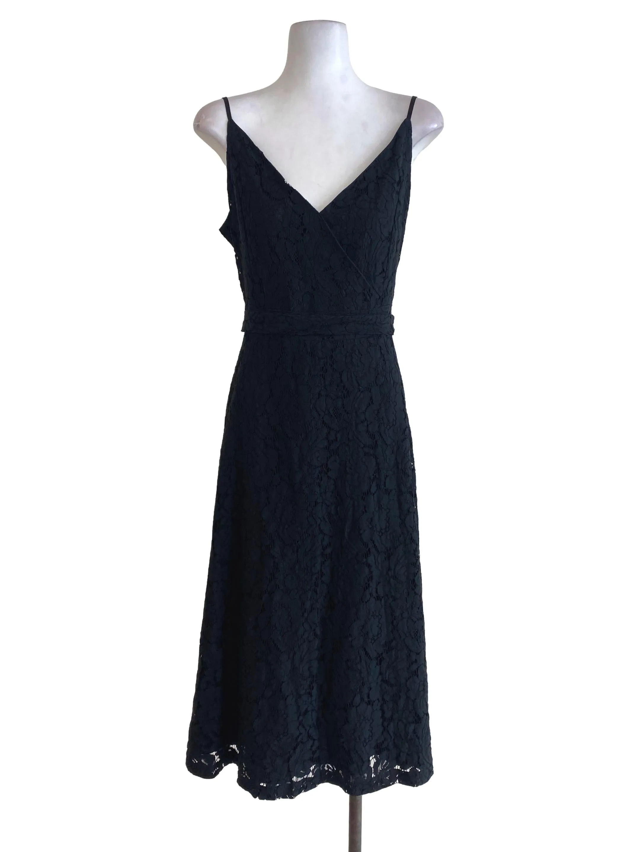 Black Floral Empire Dress