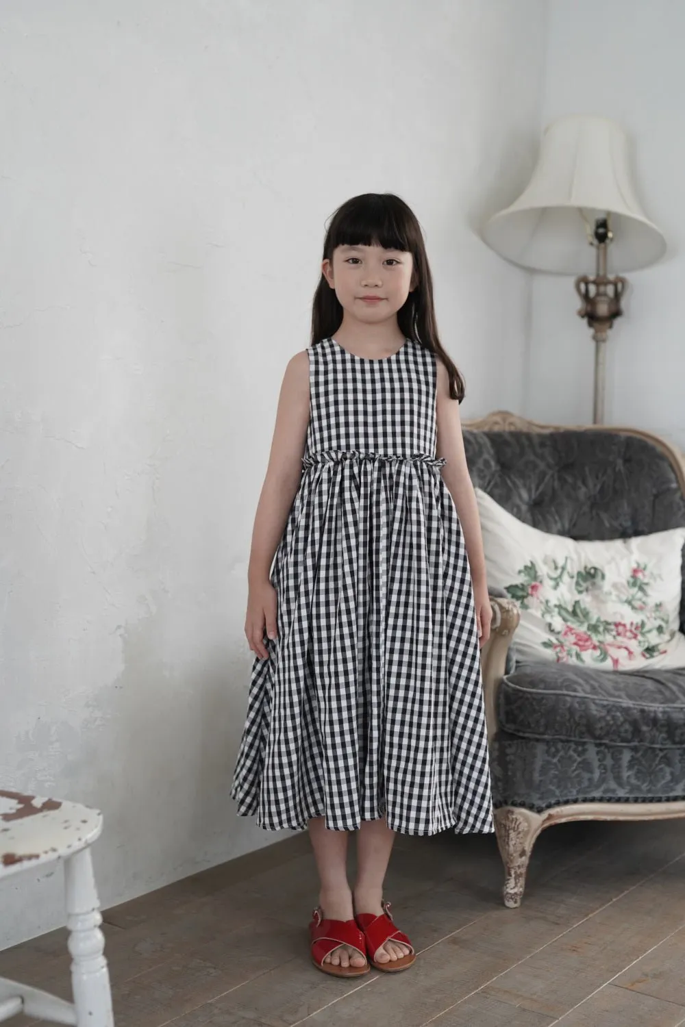 Black Plaid Dress by Mes Kids Des Fleurs *LAST PIECE 120*