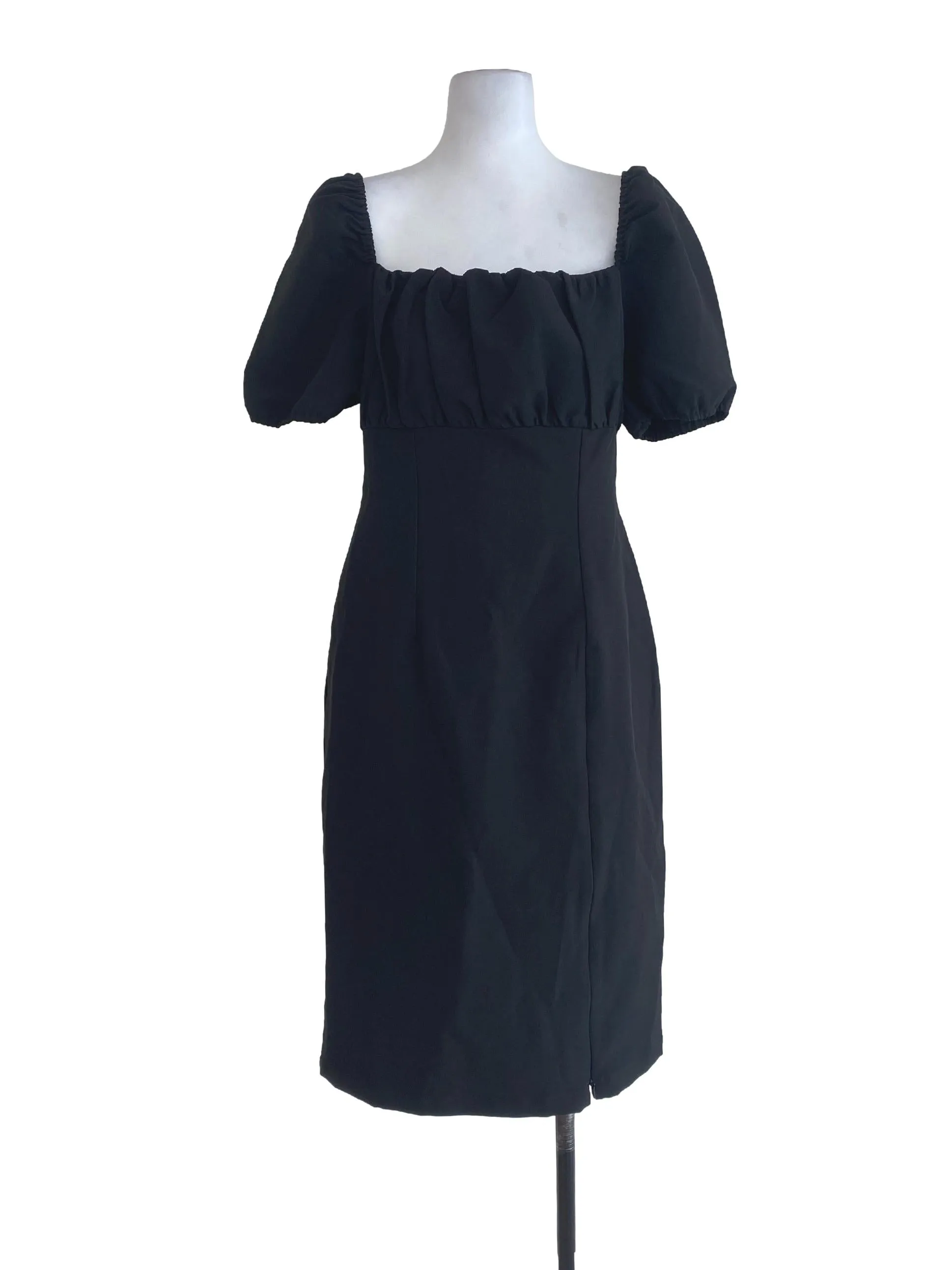 Black Plain Empire Dress