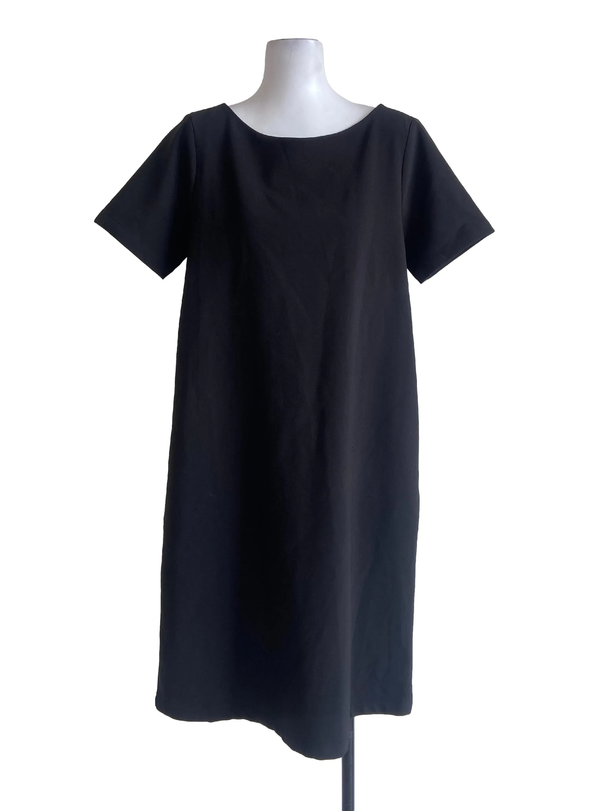 Black Plain Empire Dress