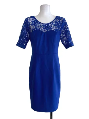 Blue Half Laced Empire Dress