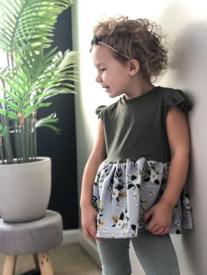Boho Floral & Olive Peplum
