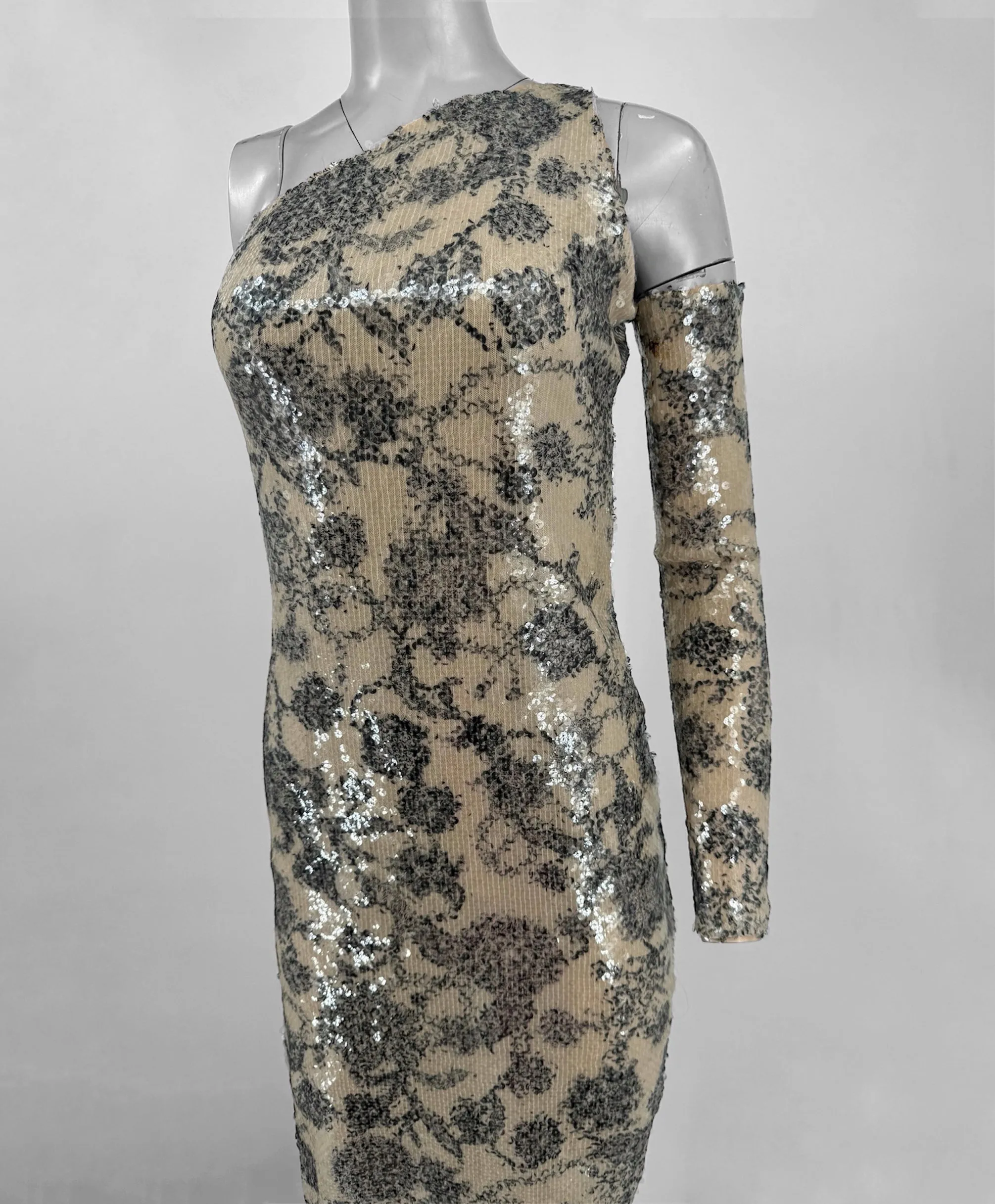 Botanical Ivory Sequin Dress - MADE TO ORDER