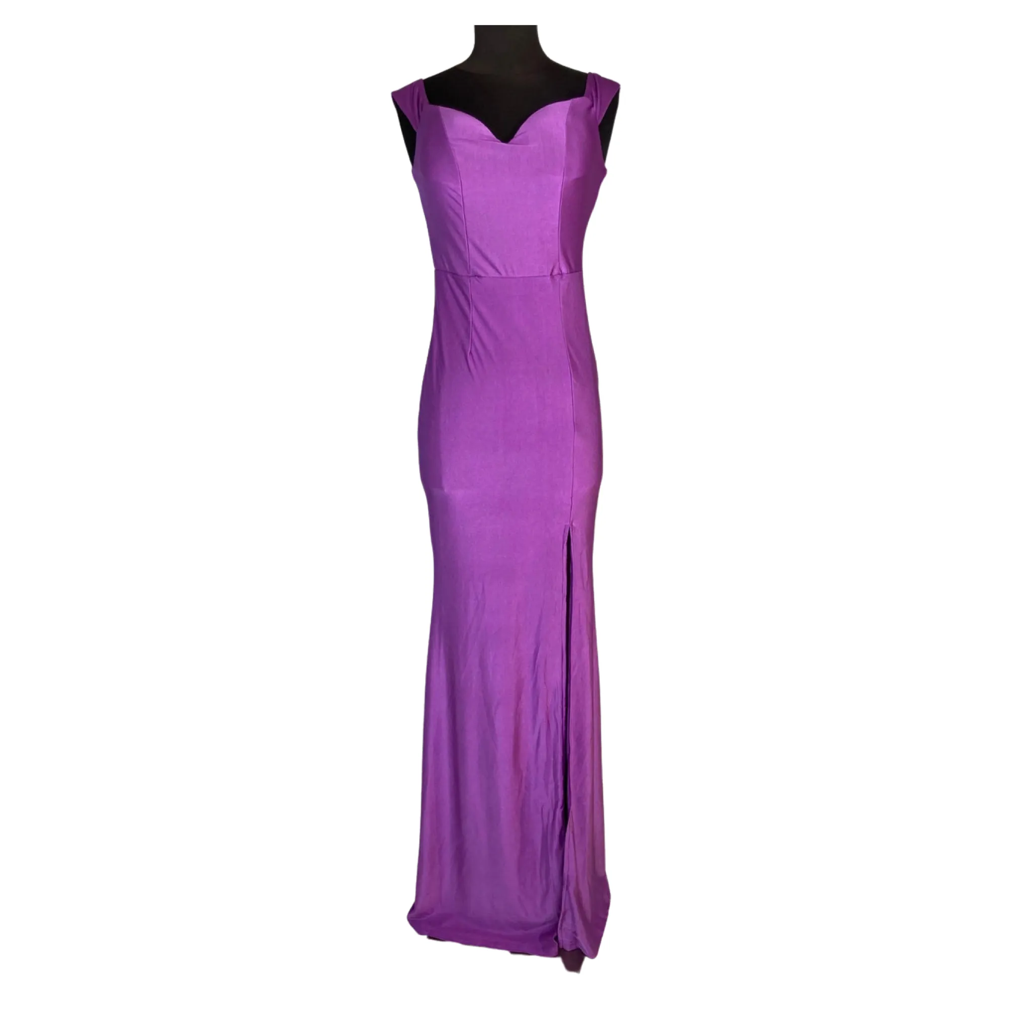 BOUTIQUE Pink Long Satin Gown With Slit Size Small