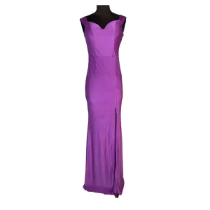 BOUTIQUE Pink Long Satin Gown With Slit Size Small