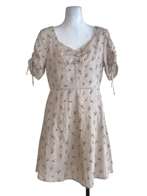 Brown Floral Empire Dress