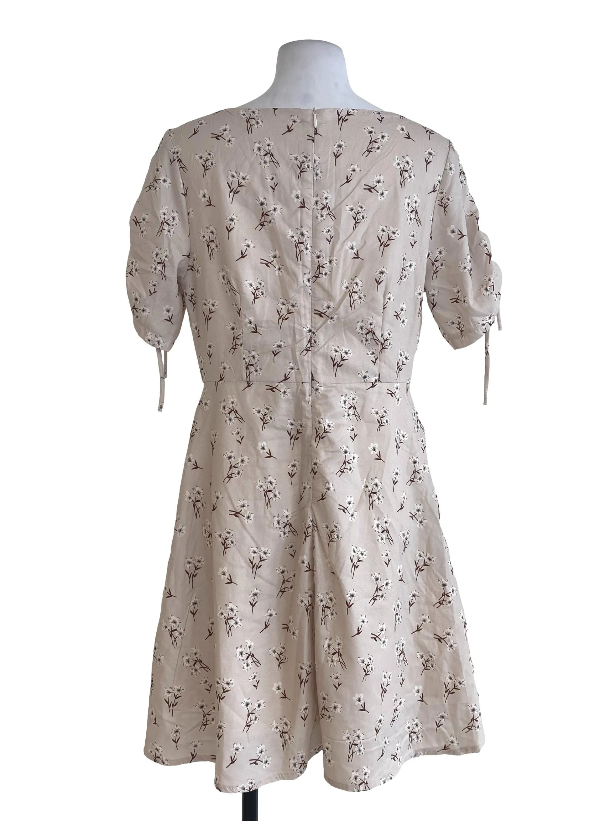 Brown Floral Empire Dress