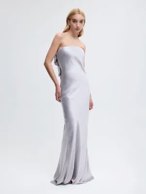 Bustier Gown with Bows in Silver