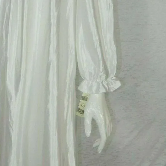 Cachet Nightgown Size Medium White Satin Prairie Romantic Vintage Deadstock