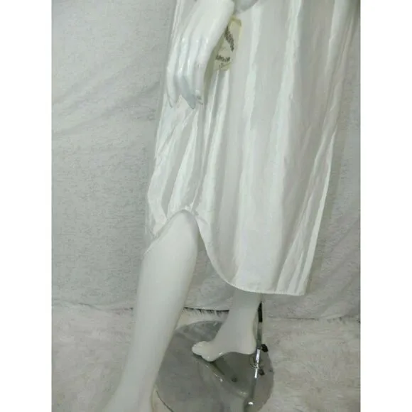 Cachet Nightgown Size Medium White Satin Prairie Romantic Vintage Deadstock