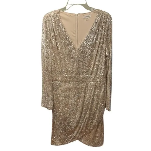 Calvin Klein Sequin Party Dress Sz 16