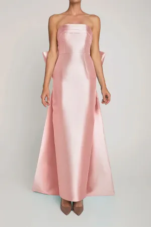 Camille Silk and Wool Column Gown with Removable Train