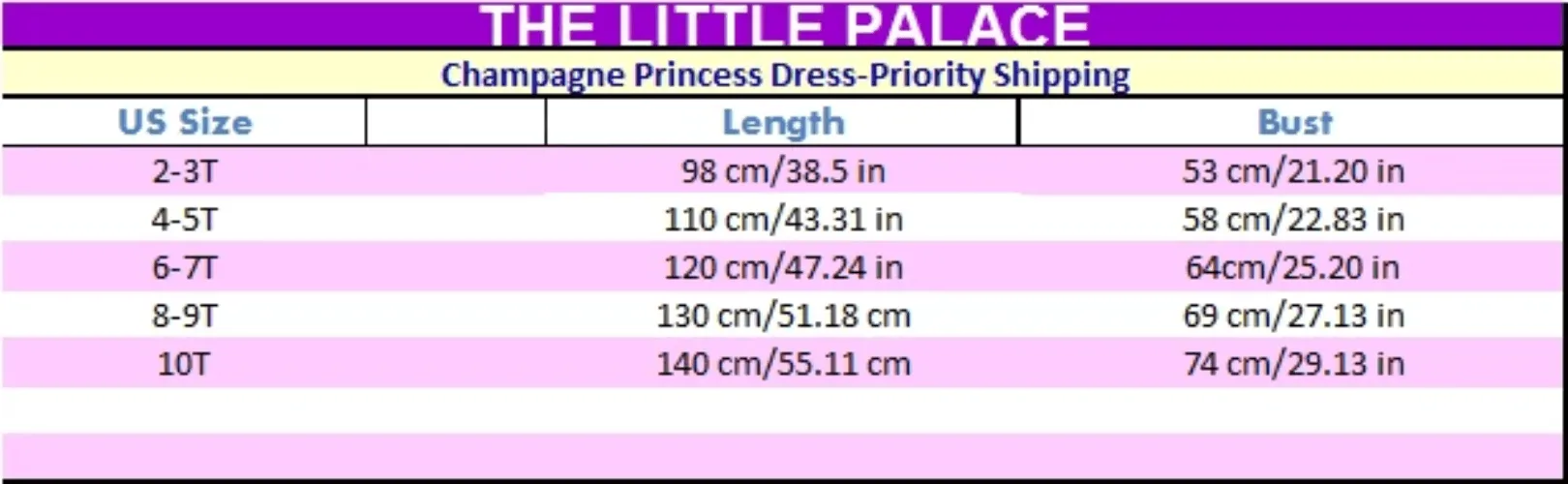 Champagne Princess Dress