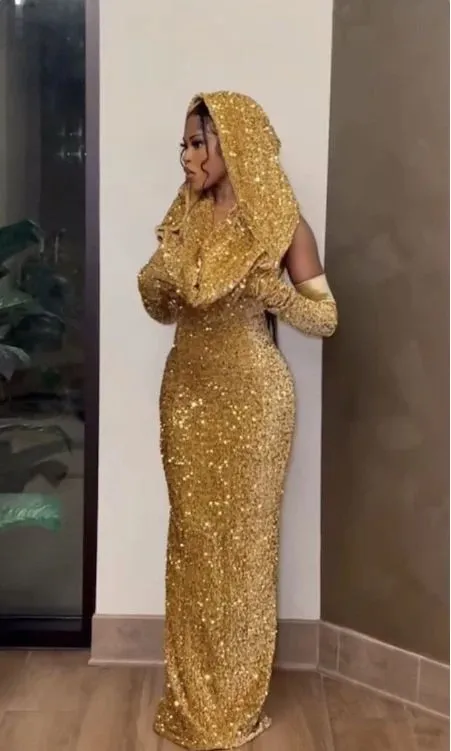 Charming gold prom dress Sheath Prom Dress Evening Dress       fg5202