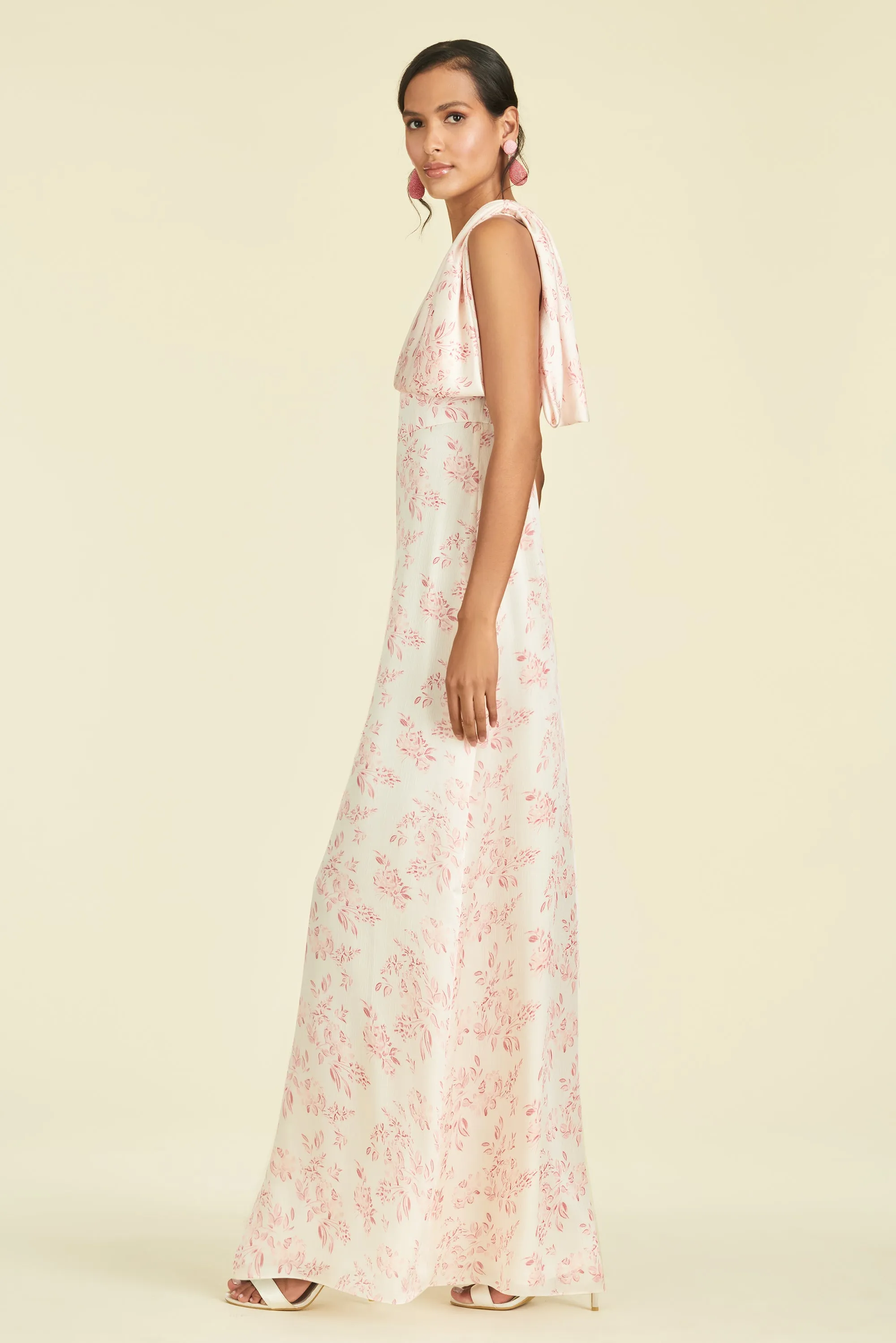 Chelsea Gown - Rouge Rose Watercolor - Final Sale