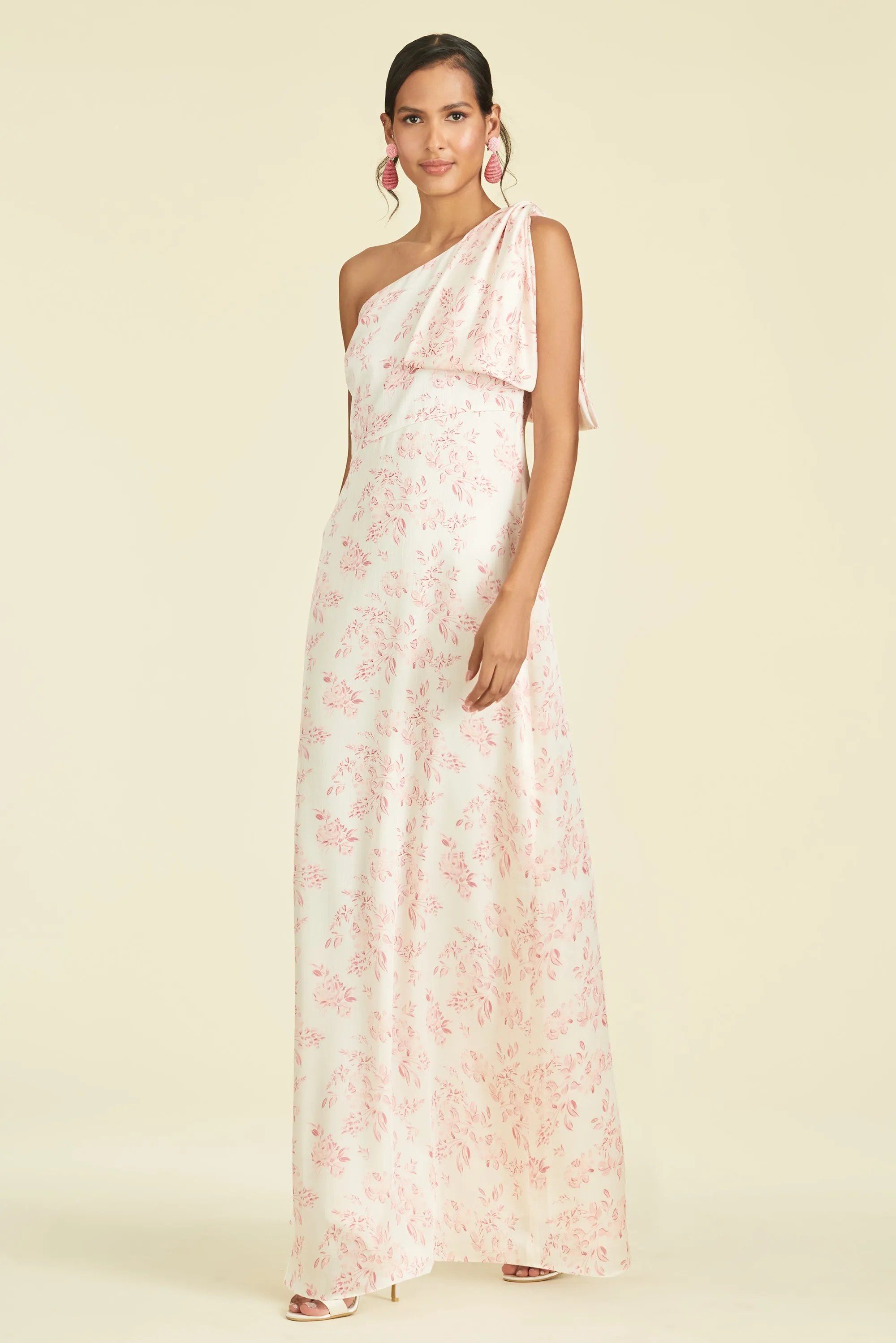 Chelsea Gown - Rouge Rose Watercolor - Final Sale