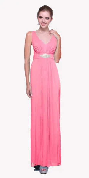 Cinderella Divine 3914 Chiffon Semi Formal Dress Long Empire Waist