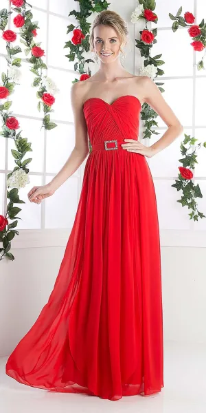 Cinderella Divine C7460 Flowy Chiffon Strapless Dress Full Length Dress