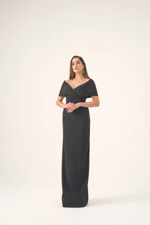 Claudia crepe column gown