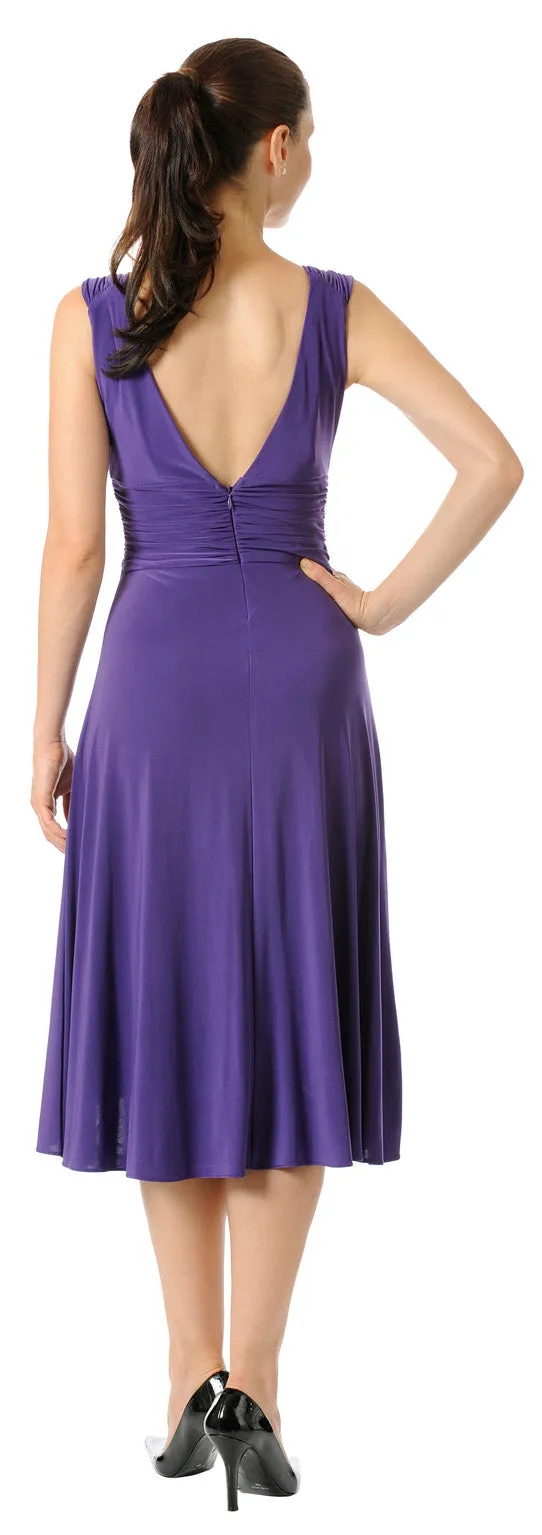 CLEARANCE - Royal Blue Dinner Cruise Evening Dress Knee Length (Size XL)