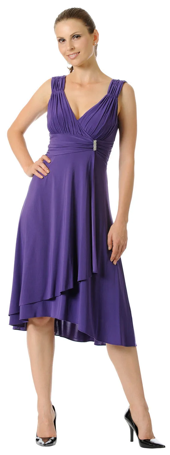 CLEARANCE - Royal Blue Dinner Cruise Evening Dress Knee Length (Size XL)