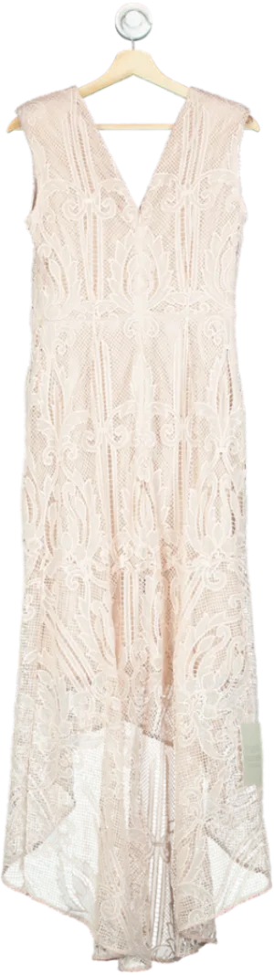 Coast Blush Pink Lace High Low Peplum Dress UK 12
