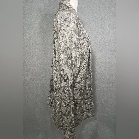COLDWATER CREEK Sequin Swirl Open Cardigan Gray Sz 2X 20-22 $110 Brand New