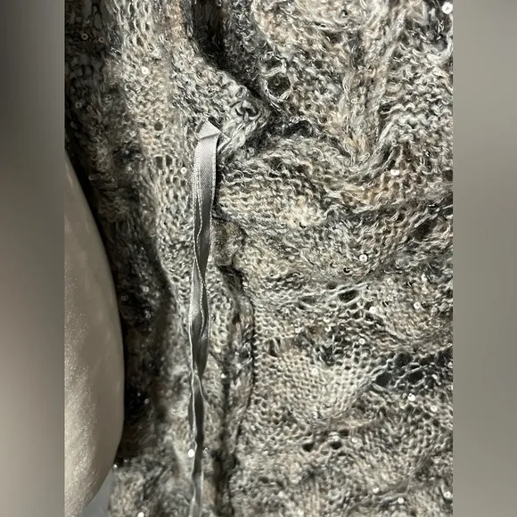 COLDWATER CREEK Sequin Swirl Open Cardigan Gray Sz 2X 20-22 $110 Brand New