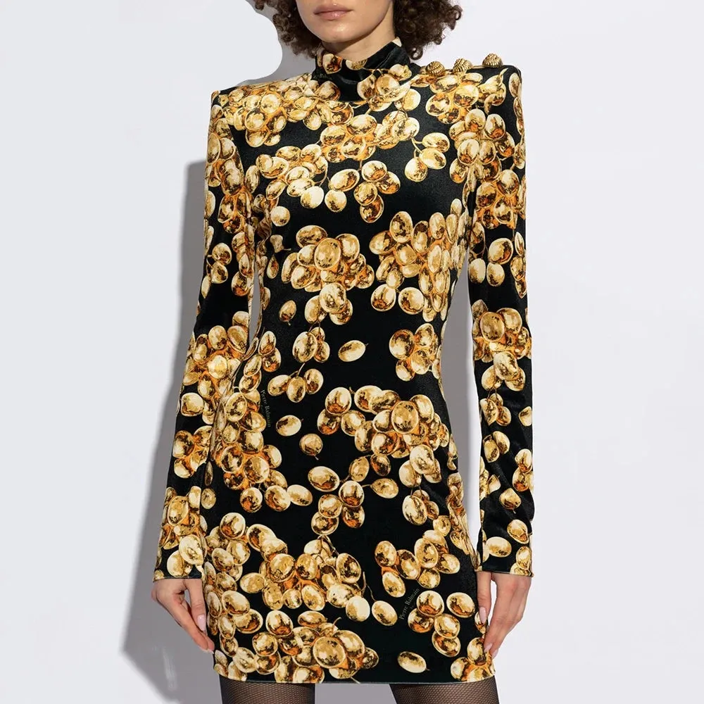Colorblock Print Dress