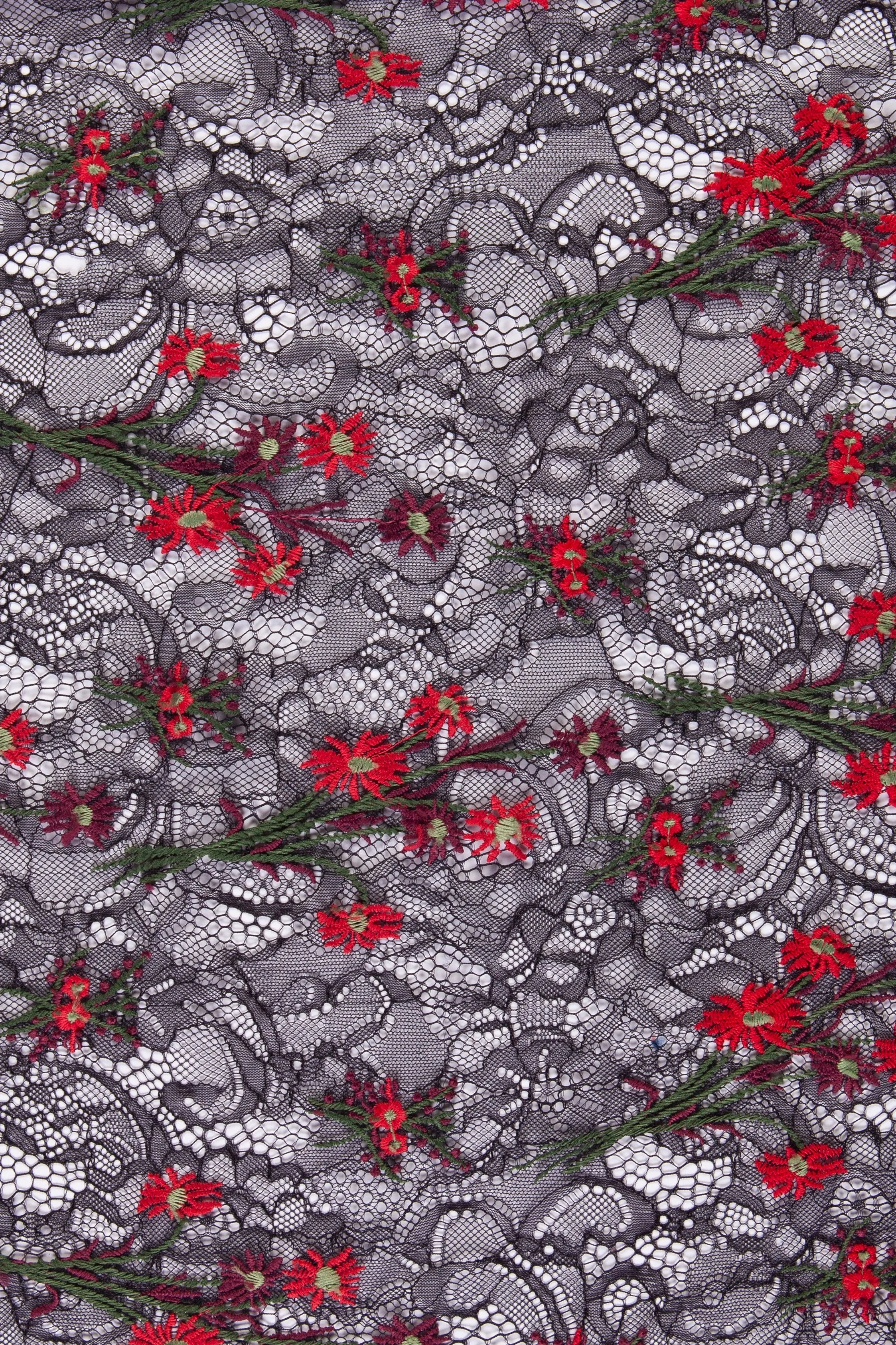 Colorful Flower Thread Embroidered Lace