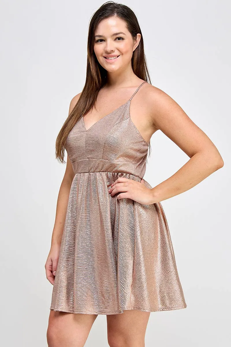 Curvy Plisse Foil Dress