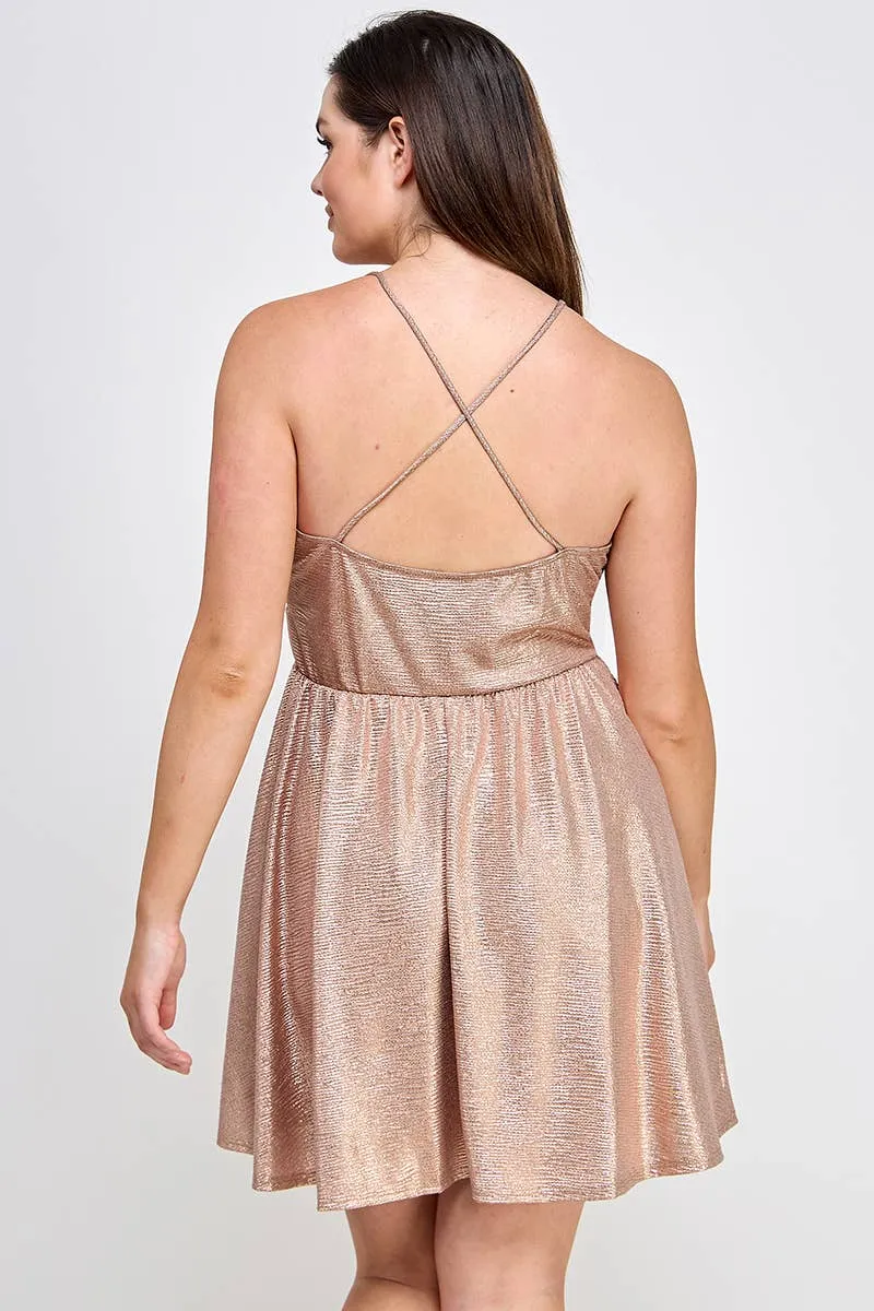 Curvy Plisse Foil Dress