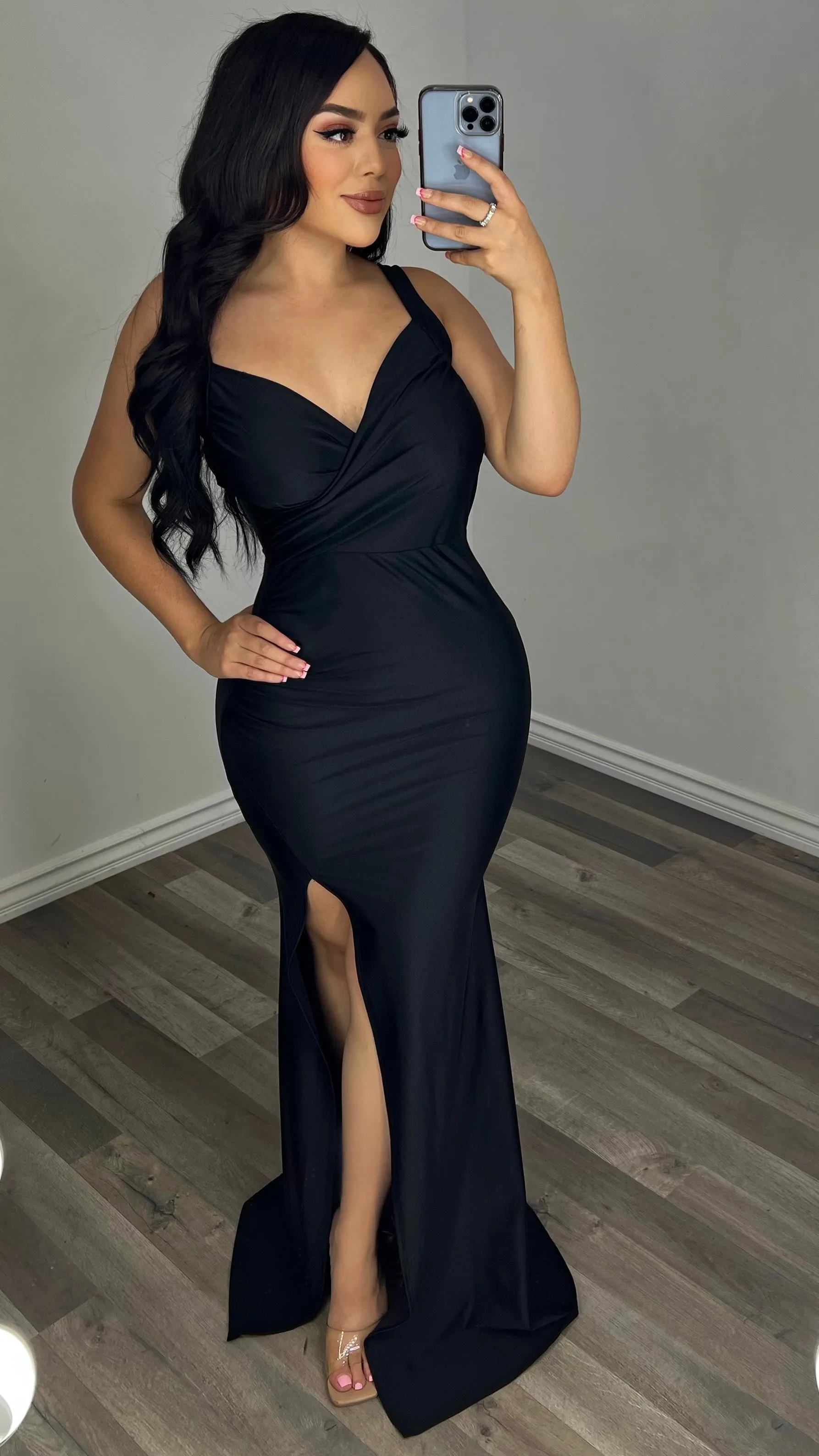 Damaris Gown Dress-(Black)