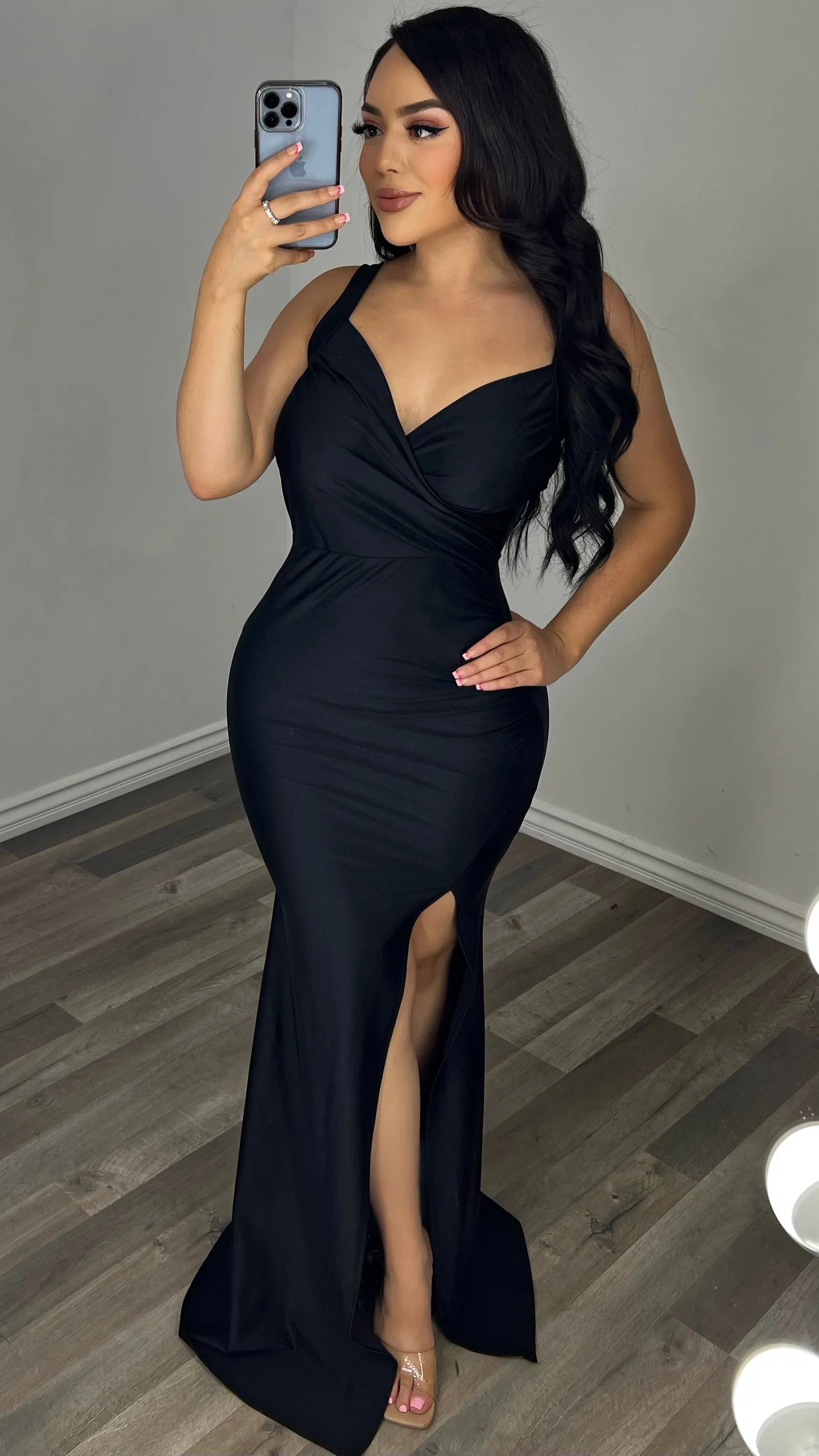 Damaris Gown Dress-(Black)