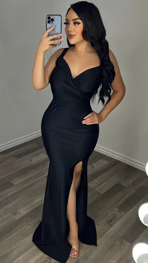 Damaris Gown Dress-(Black)