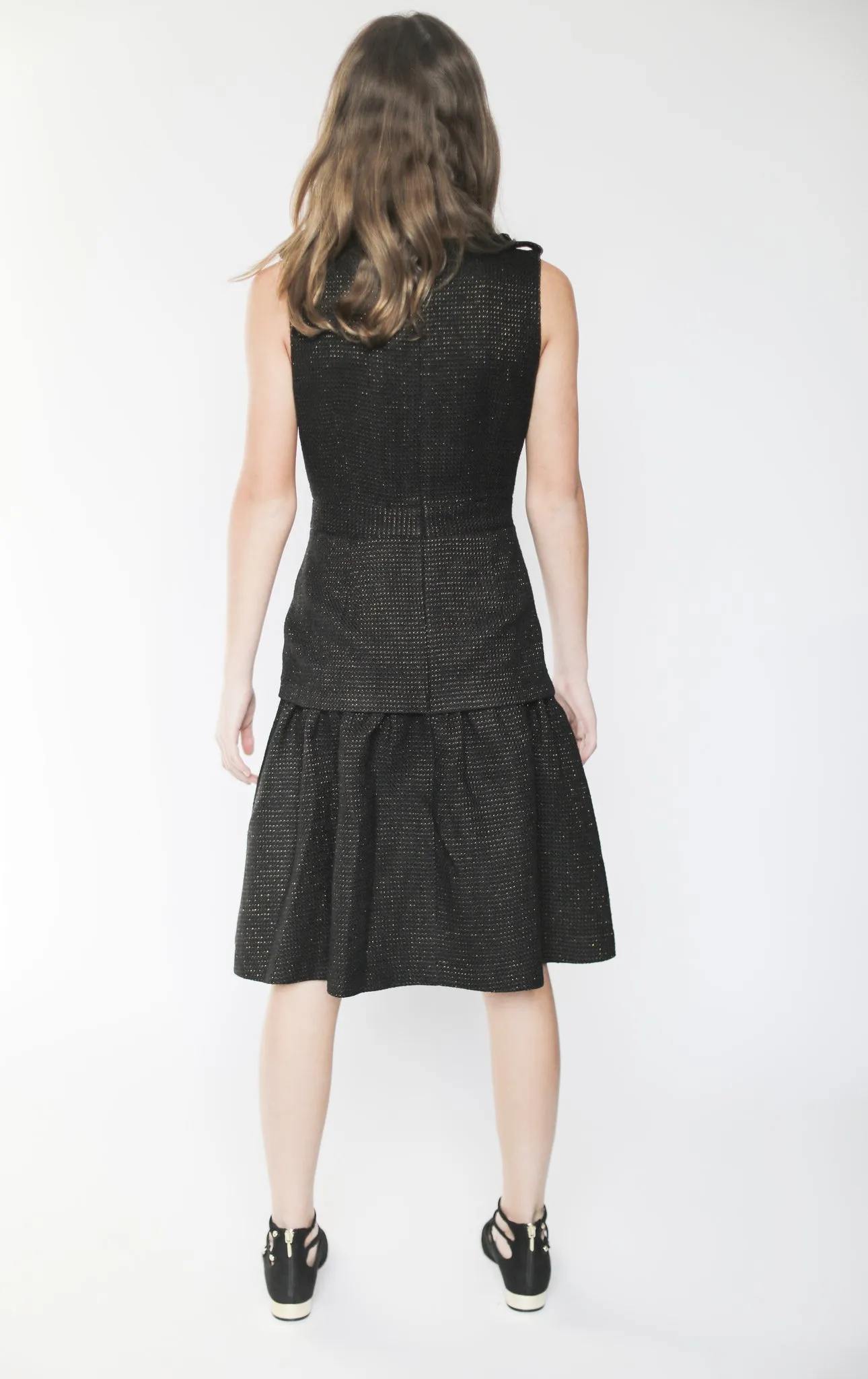 Daphne dress (black with gold metallic thread)