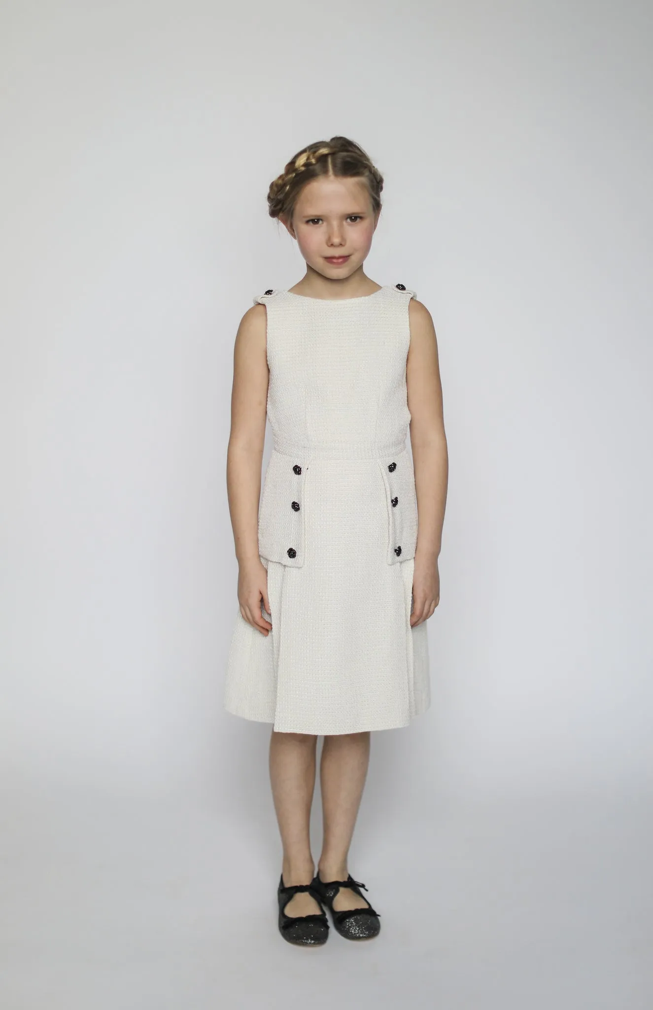 Daphne dress (black with gold metallic thread)