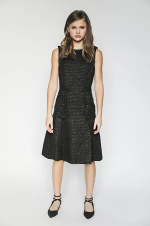 Daphne dress (black with gold metallic thread)