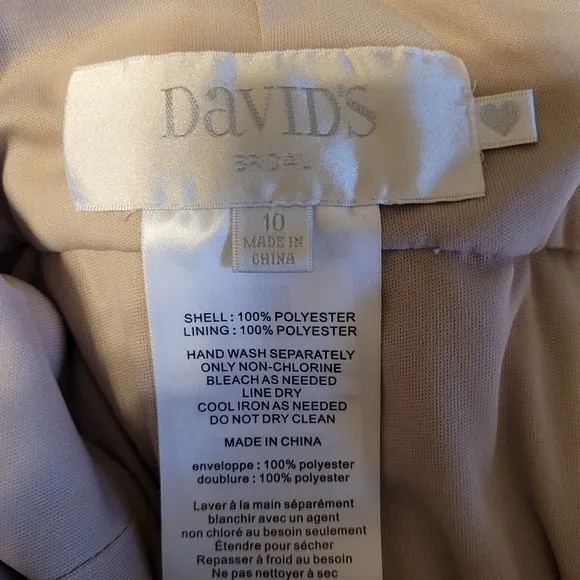 Davids Bridal Criss-Cross Ruched Bust Empire Waist Long Formal Dress Sz 10 EUC