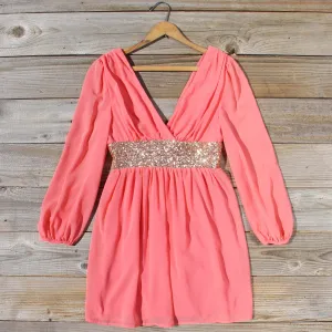 December Snow Dress in Coral