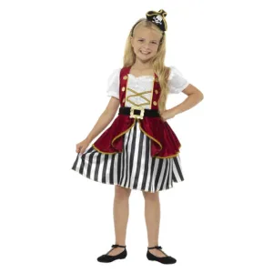 Deluxe Pirate Girl Costume, Red & Black